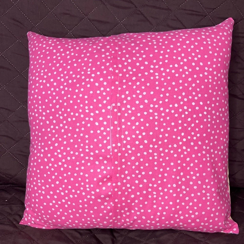 Hand Crafted Easter Pillow 18”x18” Accent Throw Pillow Decor pink